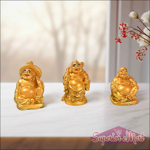Golden Laughing Buddha Statue - Superior eMart