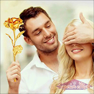 Golden Rose Decoration - Set of 3 Pcs
