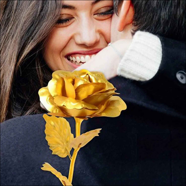 Golden Rose Decoration - Set of 3 Pcs