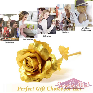 Golden Rose Decoration - Set of 3 Pcs