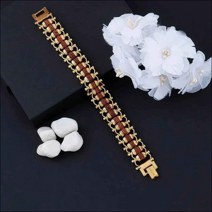 Golden Rudraksha Bracelet Rakhi - Superior eMart