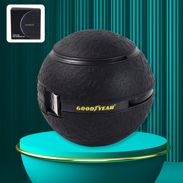 Goodyear Multi-Tip Car Charger in a Durable Tire Design for Versatile Charging Options