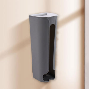 Superior eMart gray bathroom trash bag organizer mounted on wall with easy dispensing design