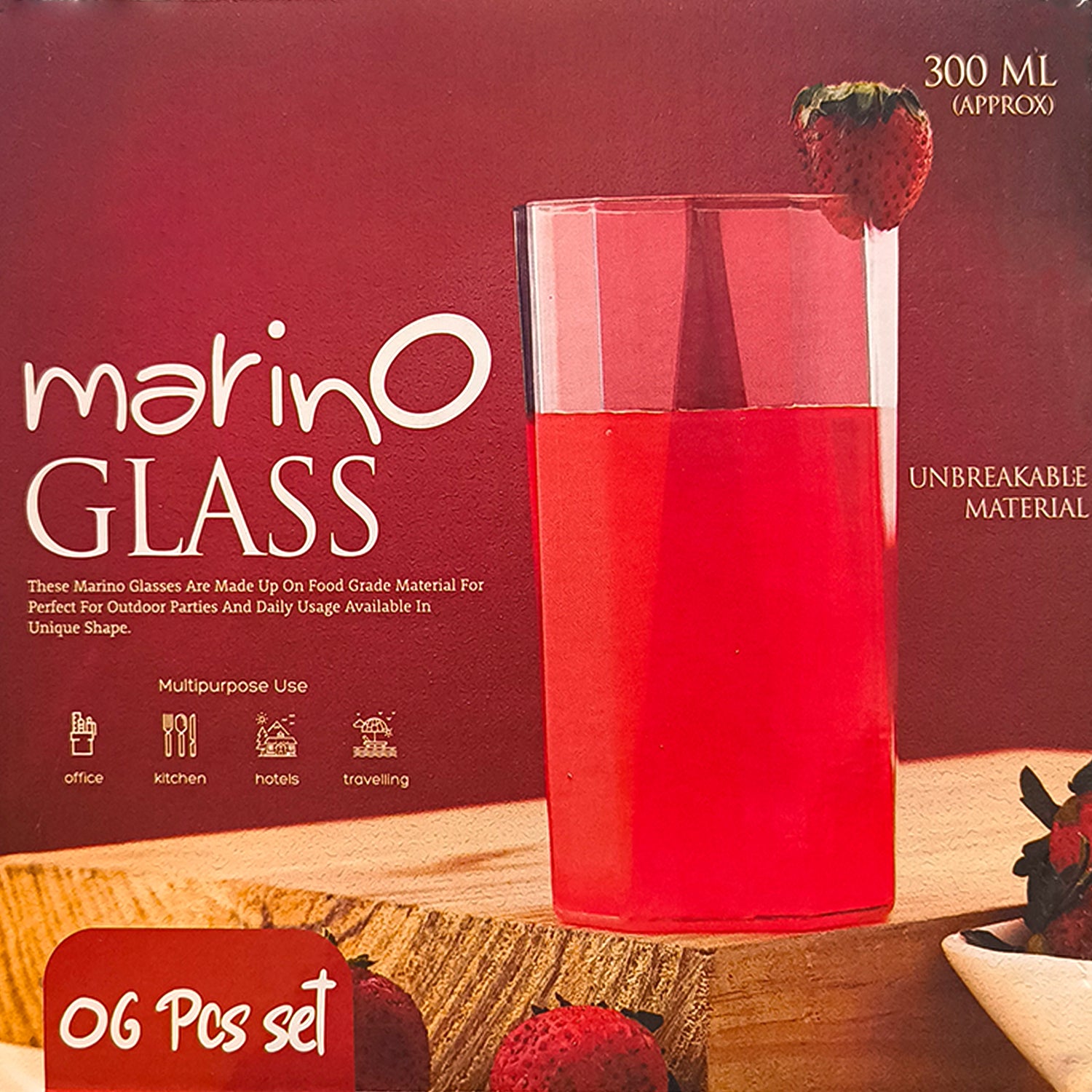 Unbreakable Drinking Glass Set (6pc300ml)