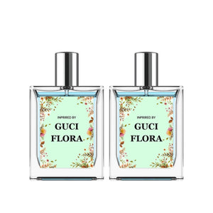 Floral perfume for women in elegant glass bottle inspired by Gucci Flora