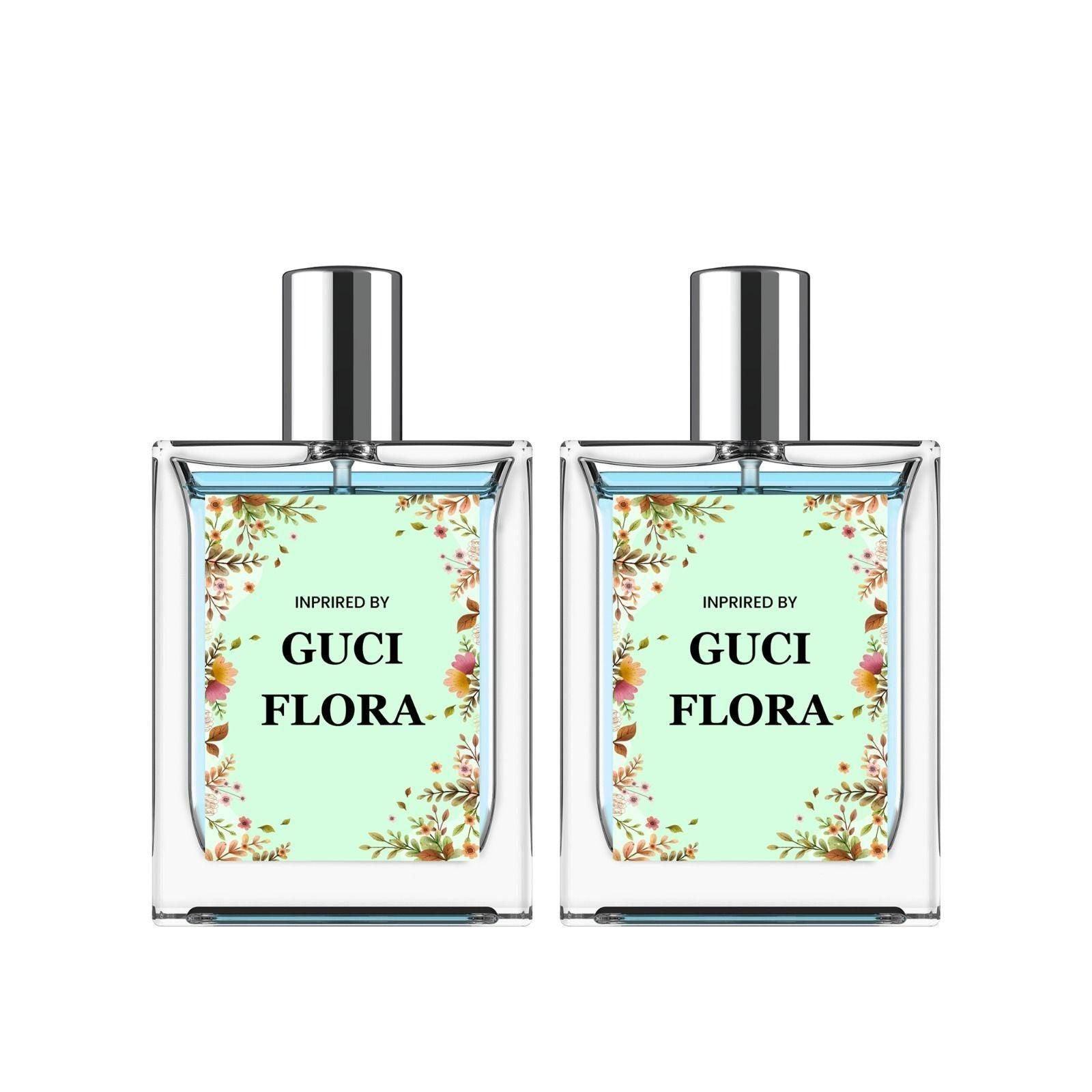 Floral perfume for women in elegant glass bottle inspired by Gucci Flora
