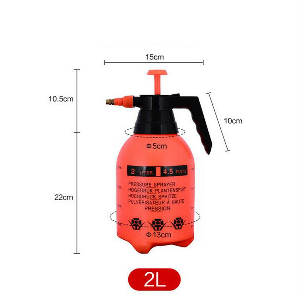 2L hand-held garden sprayer in orange with adjustable nozzle and pressure pump for efficient watering