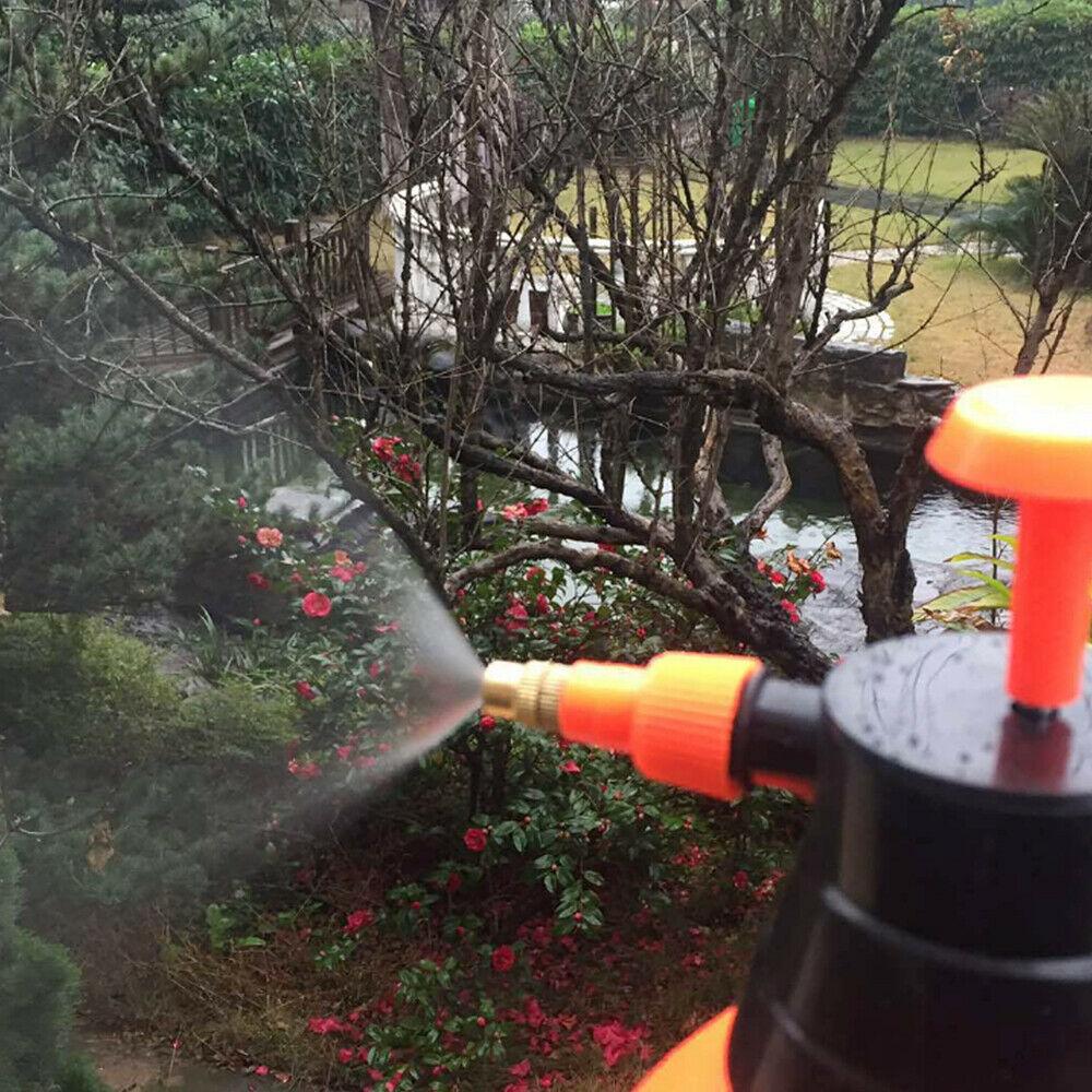 Hand-held garden sprayer with adjustable nozzle for precise watering in landscaped areas