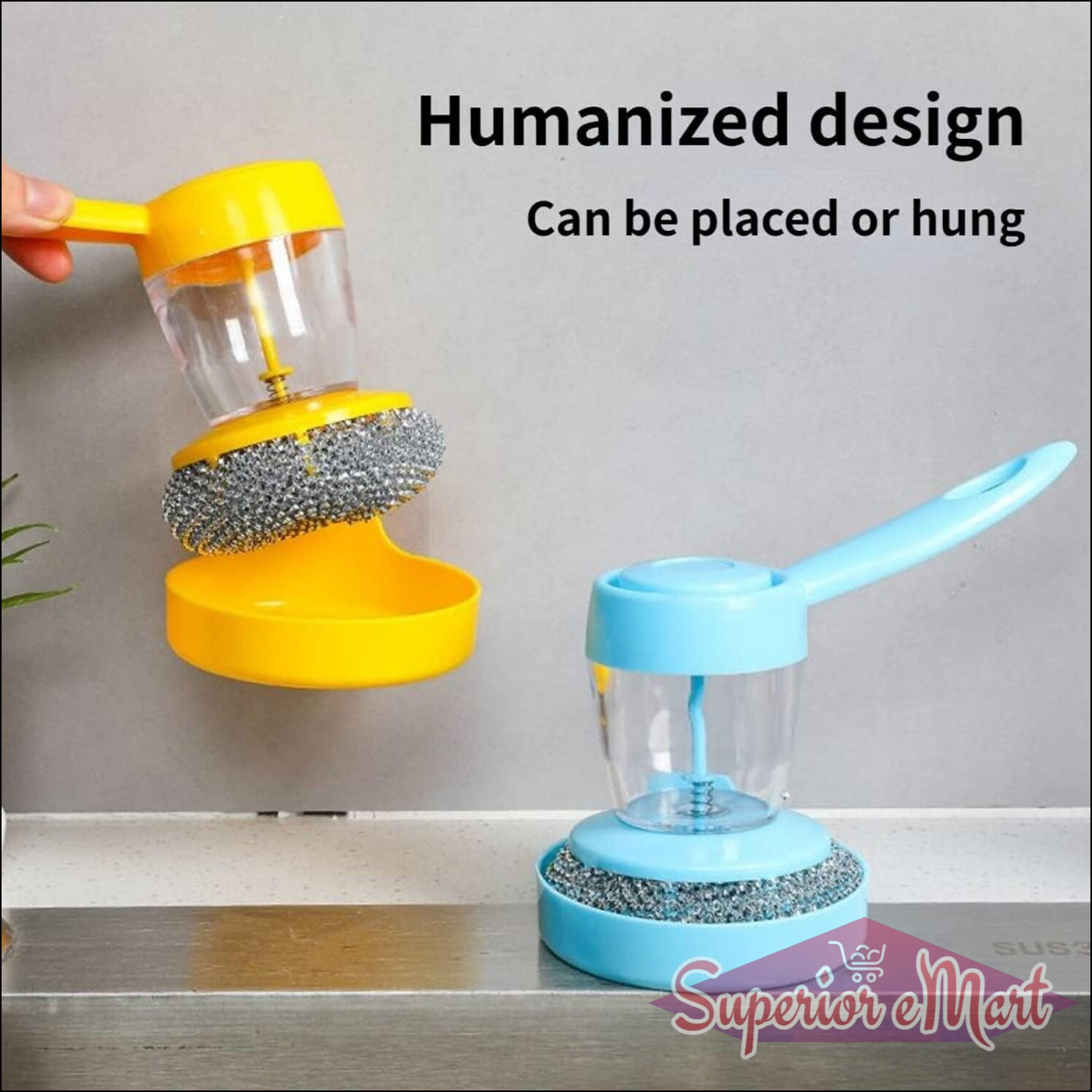 Handheld Soap Dispenser With Scrub (1 Set) - Superior eMart