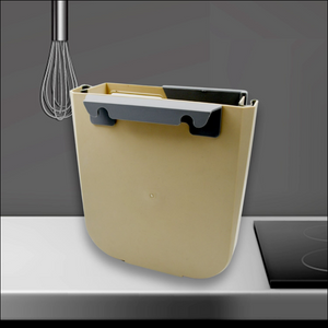 Hanging trash can for kitchen cabinet easily attaches and saves space in your kitchen