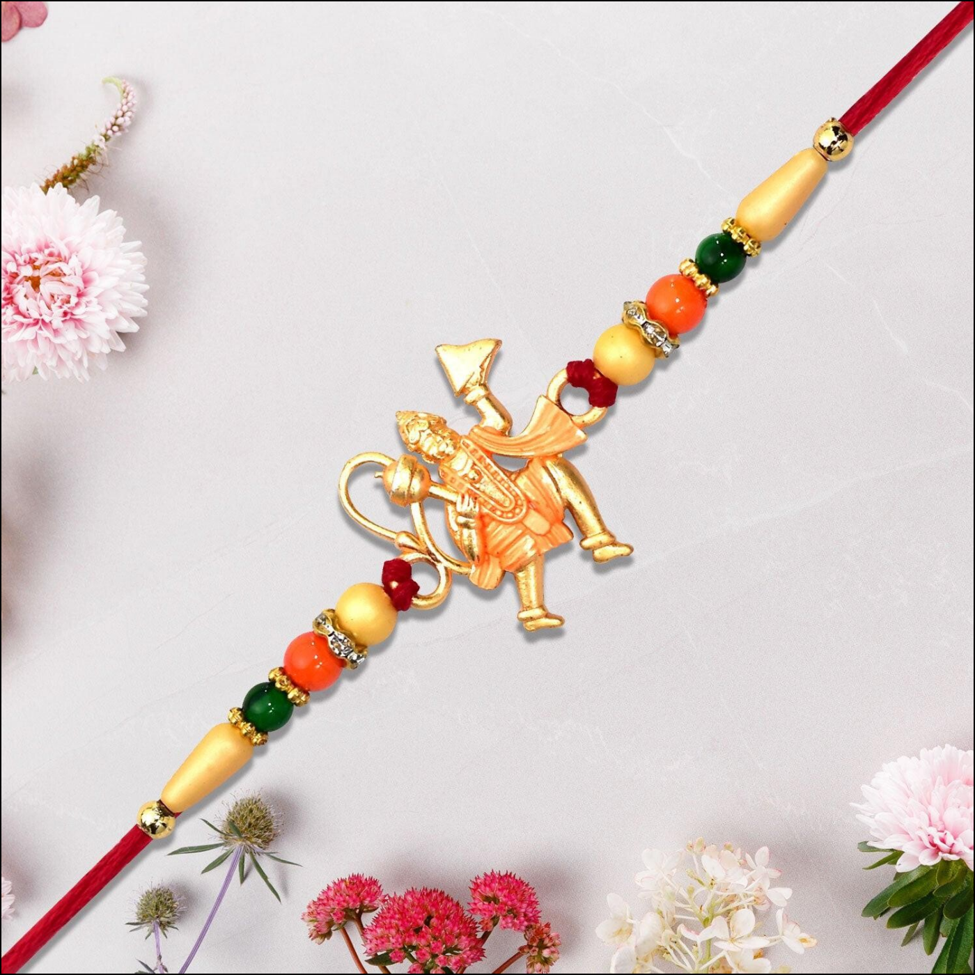 Hanumaan Ji Holding  Dronagiri Mountain Rakhi - 2 Pcs - Superior eMart