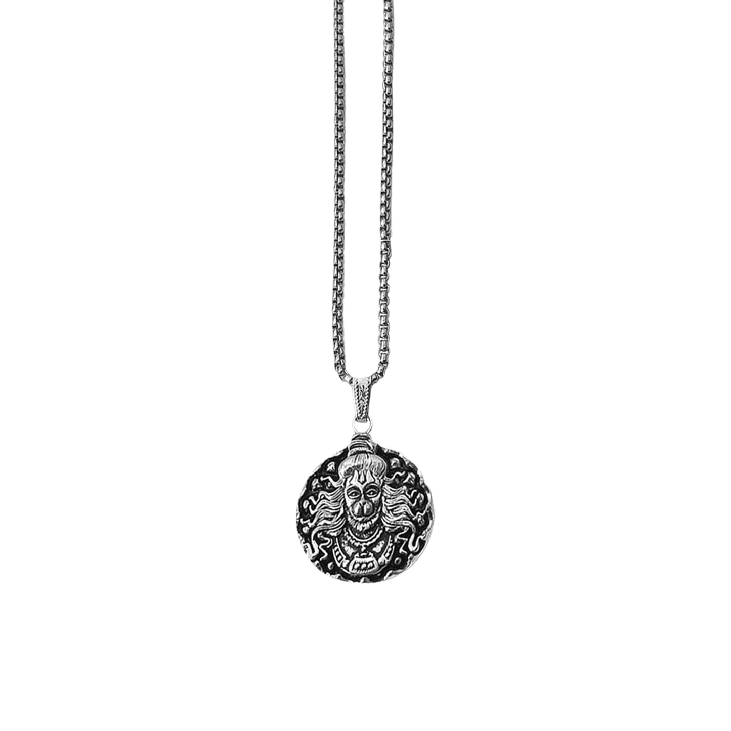 Hanuman facelocket necklace design with intricate detailing and a stylish chain