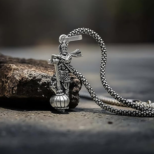 Elegant bracelet featuring a Hanuman ji pendant with gada on a sleek chain design