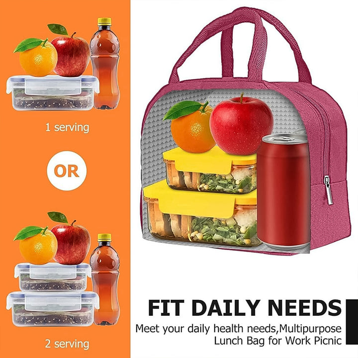 Insulated Lunch Bag With Zipper (1 Pc)