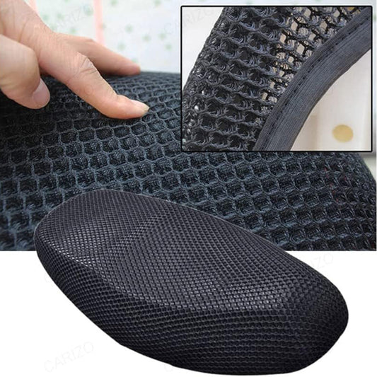 Heavy cushion seat cover in black with breathable mesh for enhanced comfort during drives