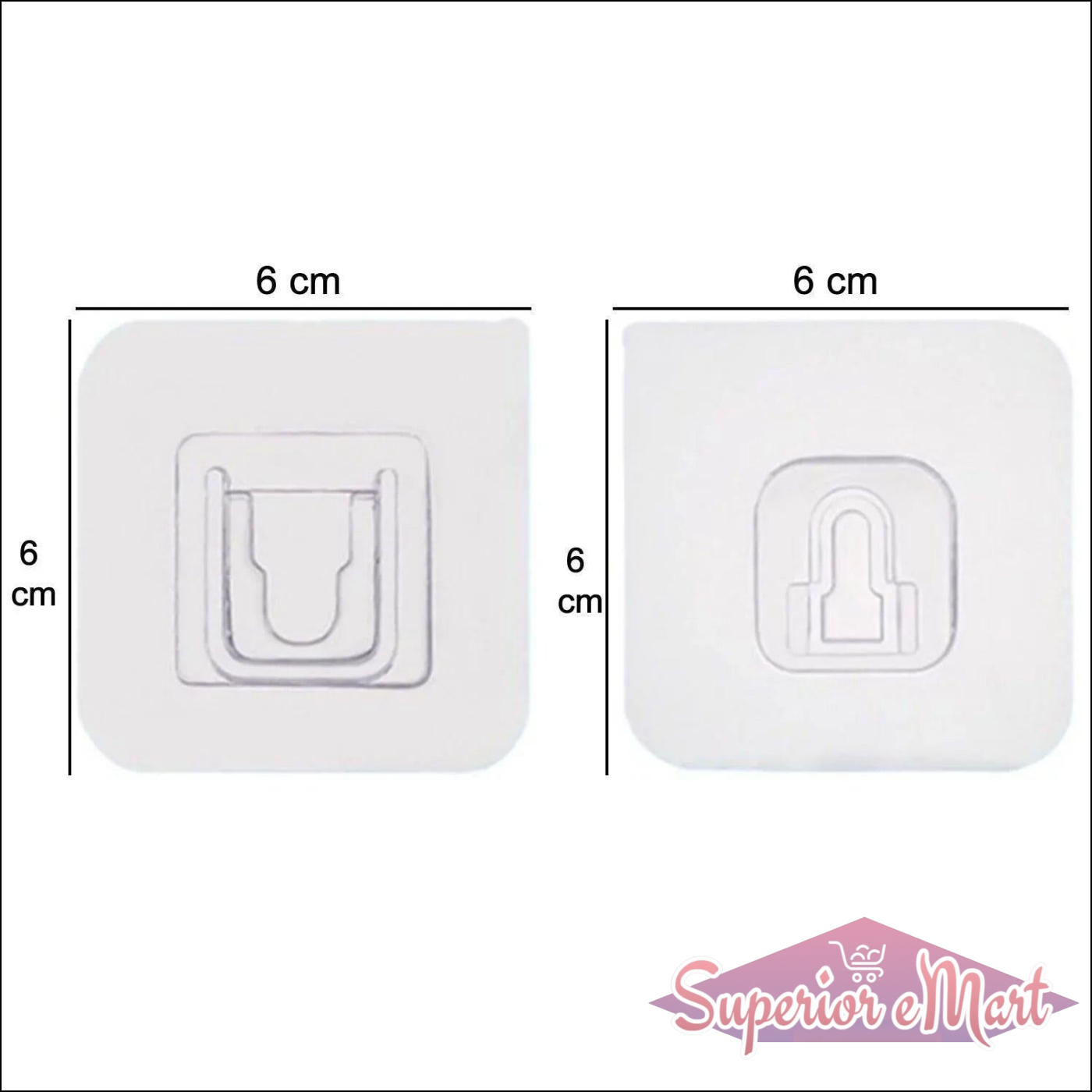 Heavy Duty Adhesive Hooks - 1 Pair - Superior eMart