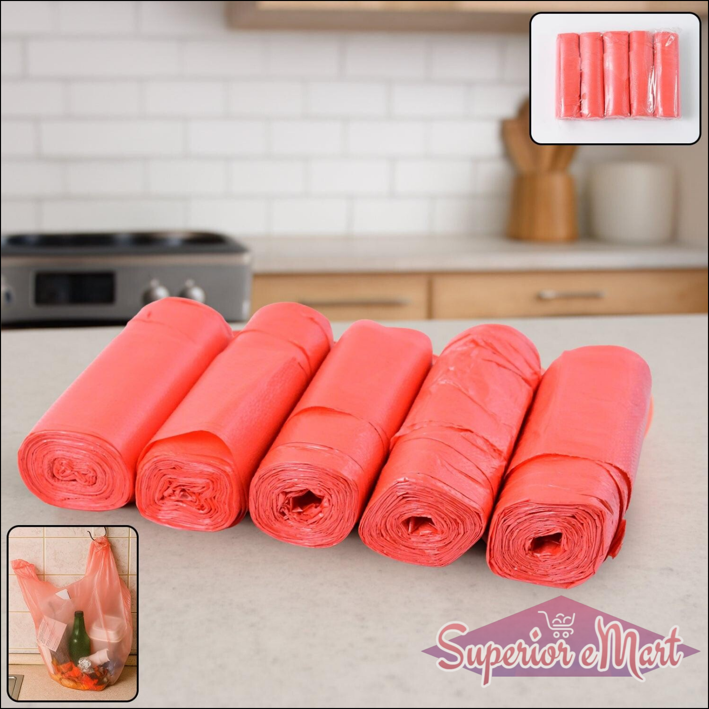 Heavy Duty Garbage Bags 45 X 40 Cm - (5 Pc) - Superior eMart