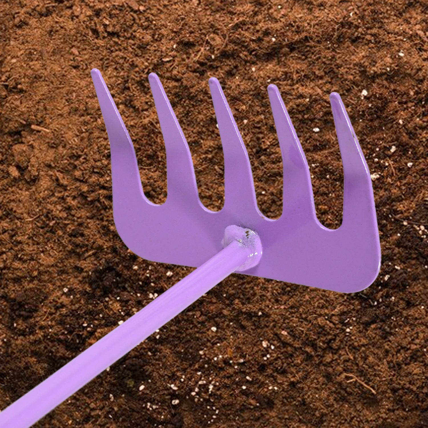 Superior eMart heavy duty garden tools featuring a sturdy purple rake for soil cultivation