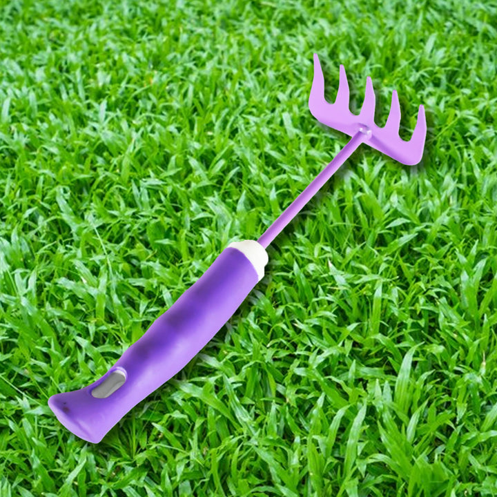 Superior eMart heavy duty garden tools featuring a purple hand rake for easy gardening tasks