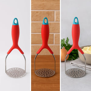 Superior eMart heavy duty potato masher with ergonomic red handle for easy mashing