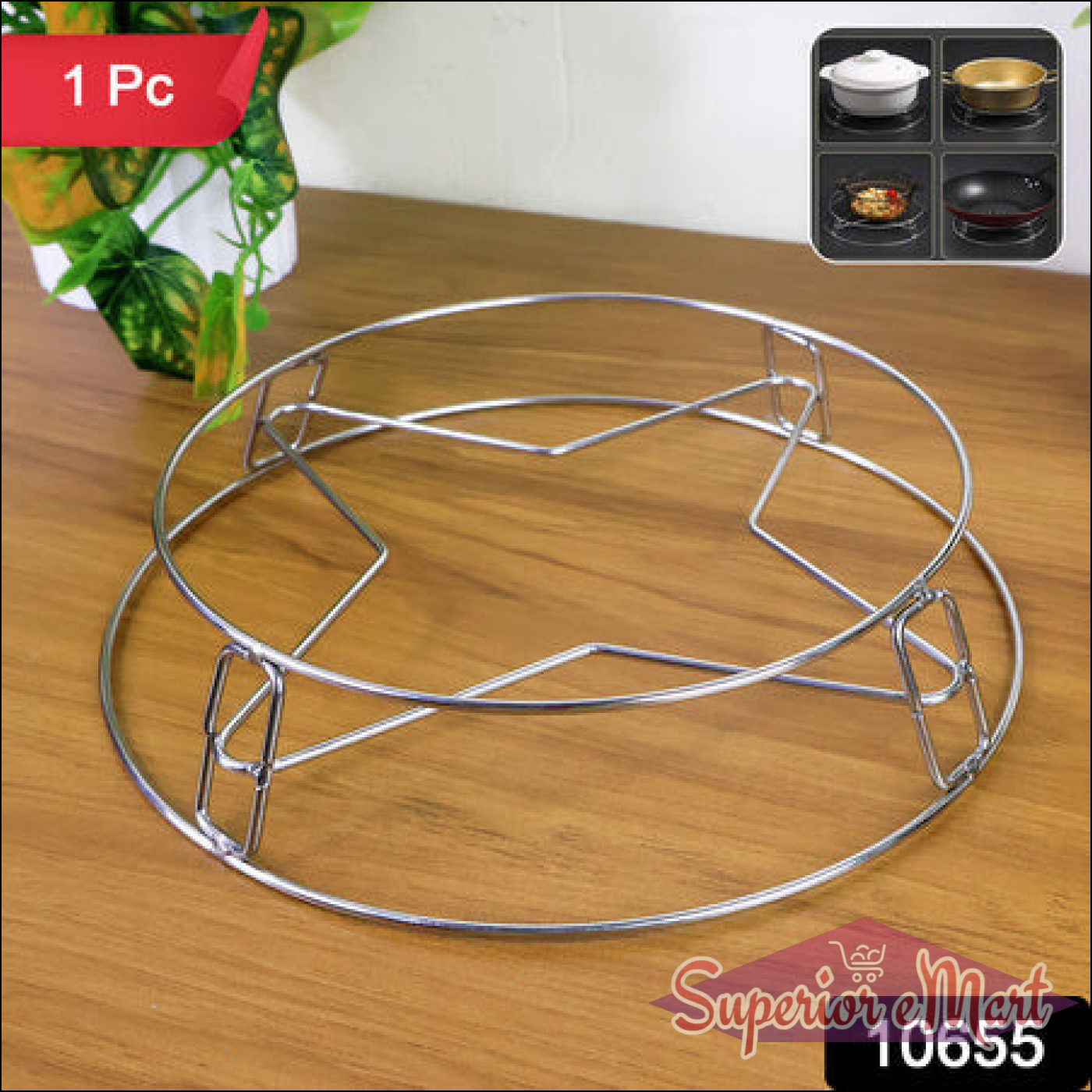 Heavy duty stainless steel gas stove stand for stable cooking and pot support in the kitchen
