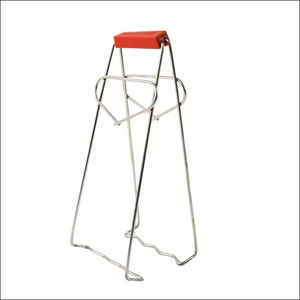 Stainless steel dish gripper tongs with a comfortable red handle for safely lifting hot dishes