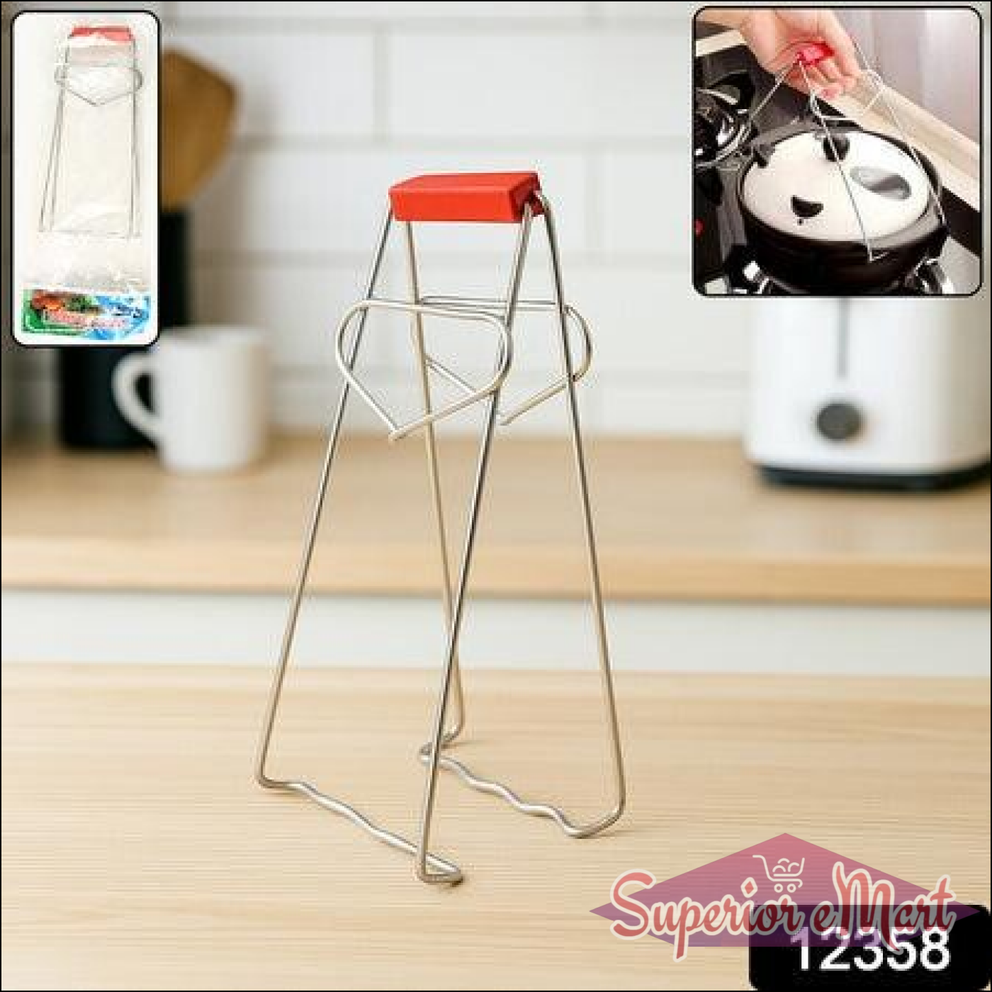 Stainless steel dish gripper tongs with ergonomic handle for safe and easy food handling in the kitchen