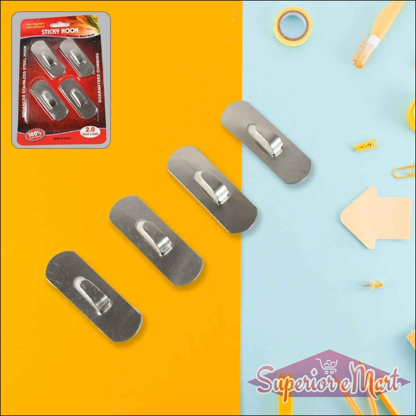 Heavy Duty Wall Hooks 4 Pcs - Superior eMart