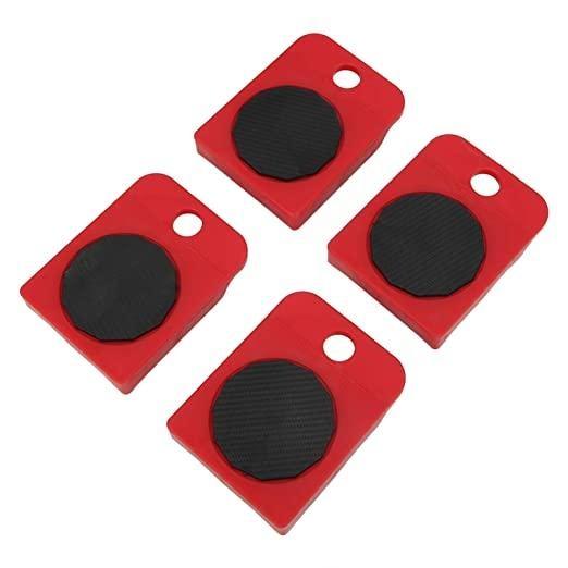 Heavy furniture lifter kit including four red glide pads for easy moving and sliding furniture