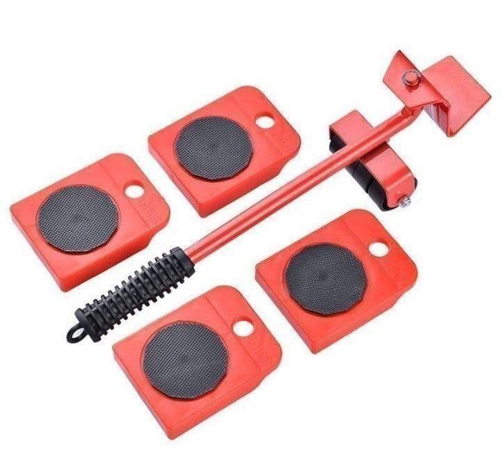 Heavy furniture lifter kit with four sliders and a lifting tool for easy moving of heavy items