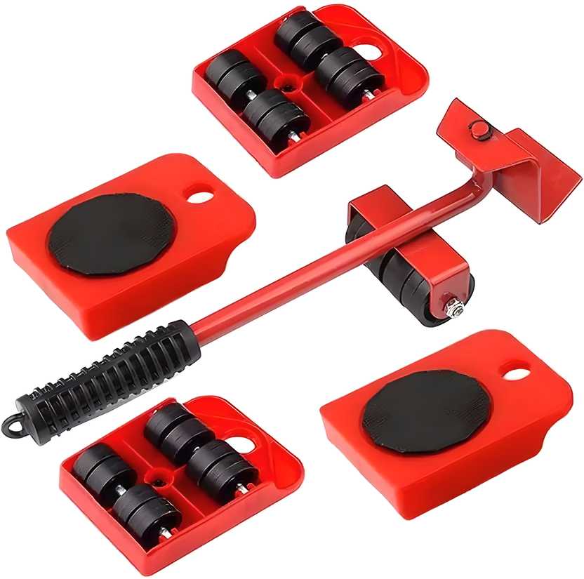 Heavy furniture lifter kit with sliding pads and lifting handle for easy moving and repositioning of heavy items