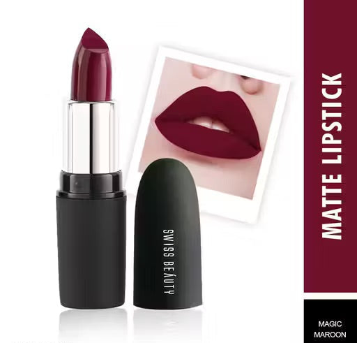Swiss Beauty Pure Matte Lipstick - 211 Magic Maroon