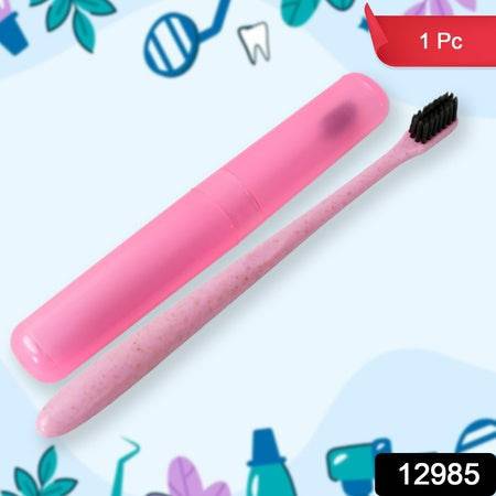 12985 Soft Toothbrush With Toothbrush Cover Cleaner Scraper For Men And Women Kids Adultsplastic Toothbrush Cover  Case  Holder (1 Pc  Mix Color) - Superior eMart