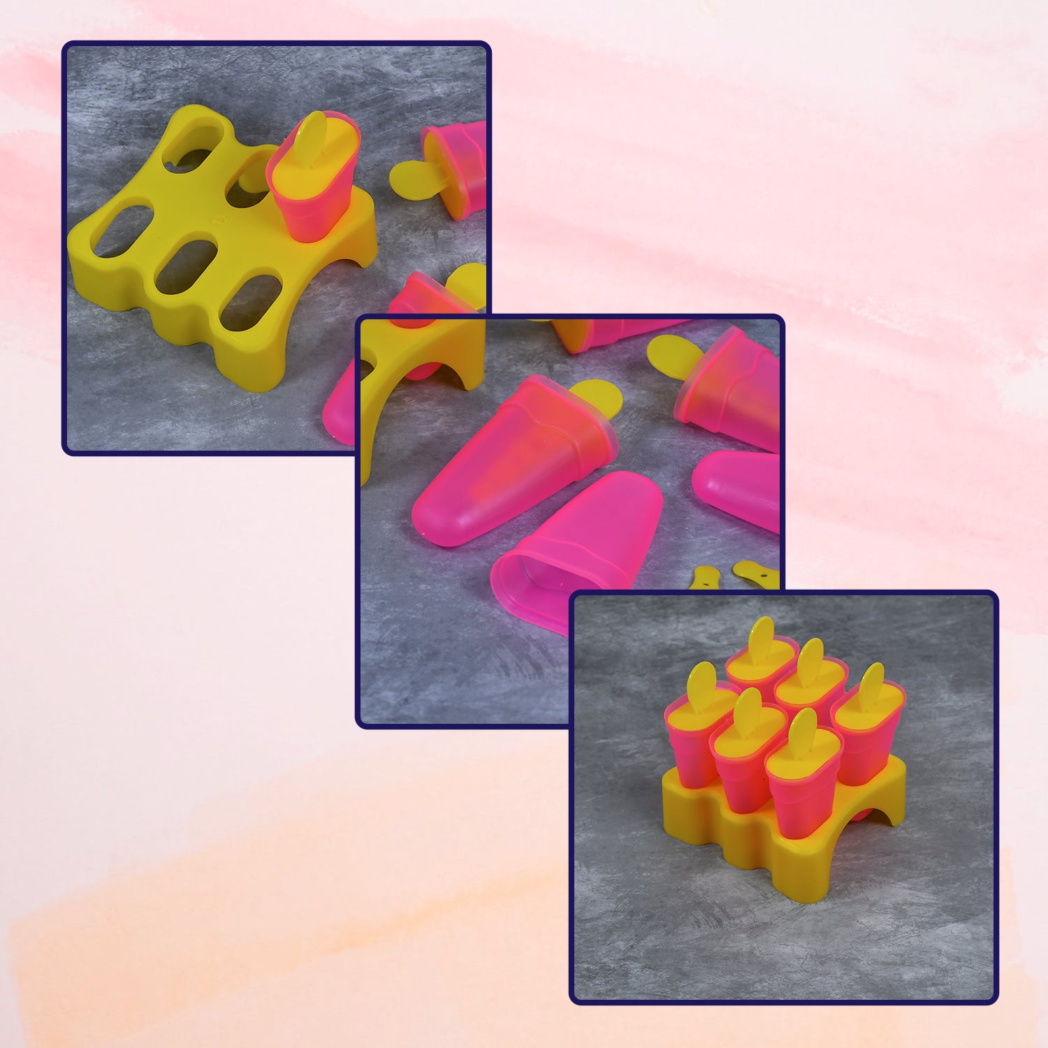 Superior eMart homemade kulfi maker set with colorful molds for making delicious frozen desserts