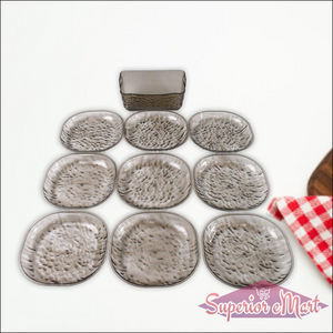 Household Plates Set 10 Pieces with Basket - Superior eMart