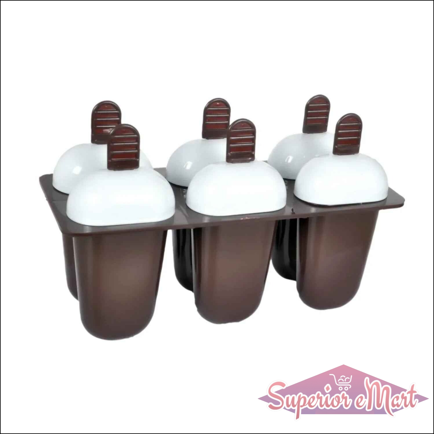 Superior eMart ice candy mould for creating frozen treats with six cavities and easy-to-use design