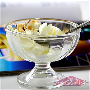 Clear Glass Ice Cream Dessert Bowl Set with Elegant Design for Serving Ice Cream and Desserts