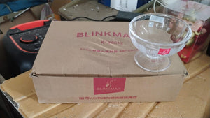 Blinkmax Ice Cream Dessert Bowl Set with Clear Glass Bowls and Sturdy Packaging