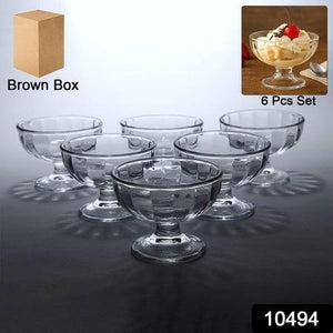 Superior eMart ice cream dessert bowl set featuring six stylish glass bowls for serving desserts