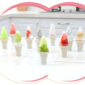 Ice cream mold set featuring colorful homemade popsicles in various flavors, perfect for summer treats