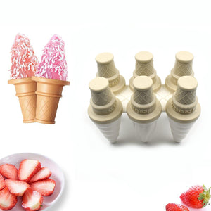 Ice cream mold set with colorful cones, perfect for creating homemade ice cream treats