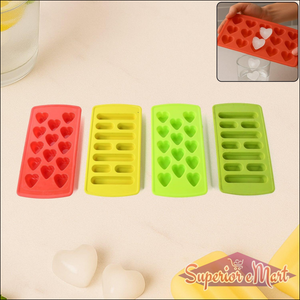Superior eMart ice cube tray set in red, yellow, and green shapes for making fun ice cubes