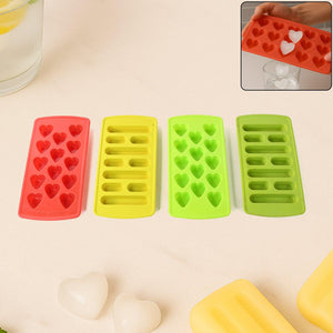 Superior eMart ice cube tray set in red, yellow, and green shapes for making fun ice cubes
