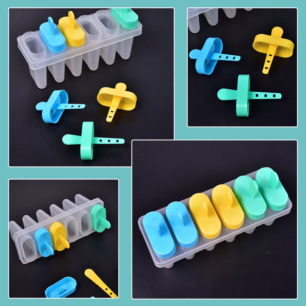 Ice Candy Maker Upgrade Popsicle Molds Sets 6 Ice Pop Makers Reusable Ice Lolly  - 7167_6_candy_mold_maker