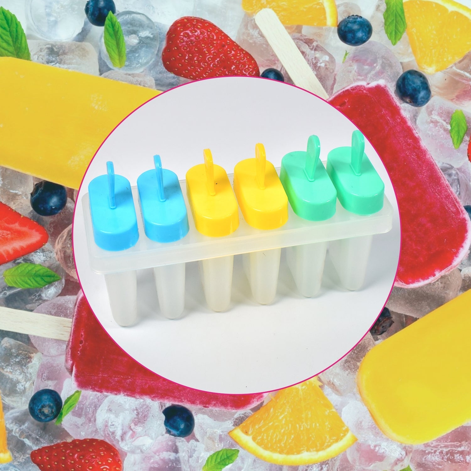 Ice Candy Maker Upgrade Popsicle Molds Sets 6 Ice Pop Makers Reusable Ice Lolly  - 7167_6_candy_mold_maker