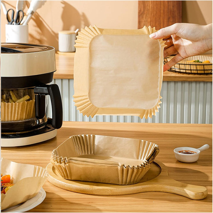 Square Air Fryer Disposable Paper Liner (50 Pcs Set  160mmx45mm)