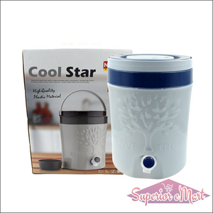 Cool Star Insulated Water Jug with Tap in Gray Plastic for Convenient Beverage Dispensing