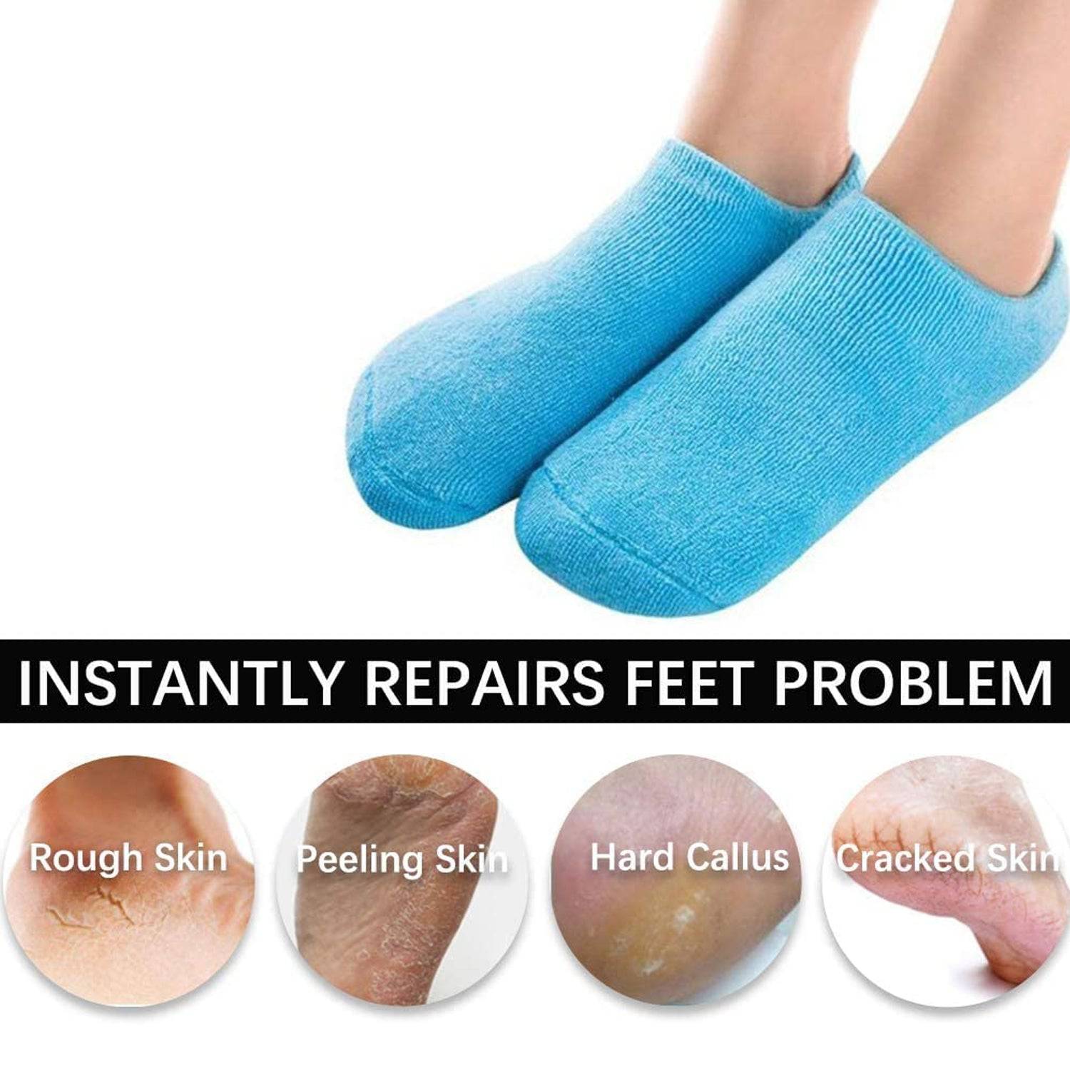 0520 Gel Socks Soft Socks For Repairing And Softening Dry Cracked Feet Skins Comfortable Socks (1 Pair) - Superior eMart