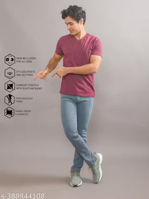 Trendy Stretchable Denim Jeans for Men - Modern Slim Fit, Comfortable Everyday Wear