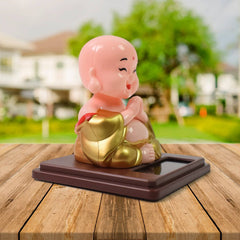 Solar Power Moving Head Buddha Statue Car Ornament (1 Pc  Mix Color) - Superior eMart